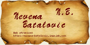 Nevena Batalović vizit kartica